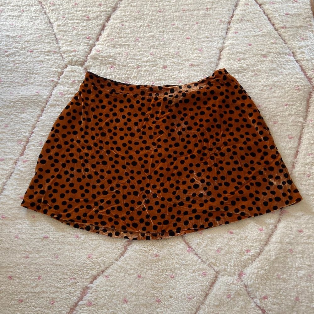 Madewell Velvet Cheetah Print Skater Skirt